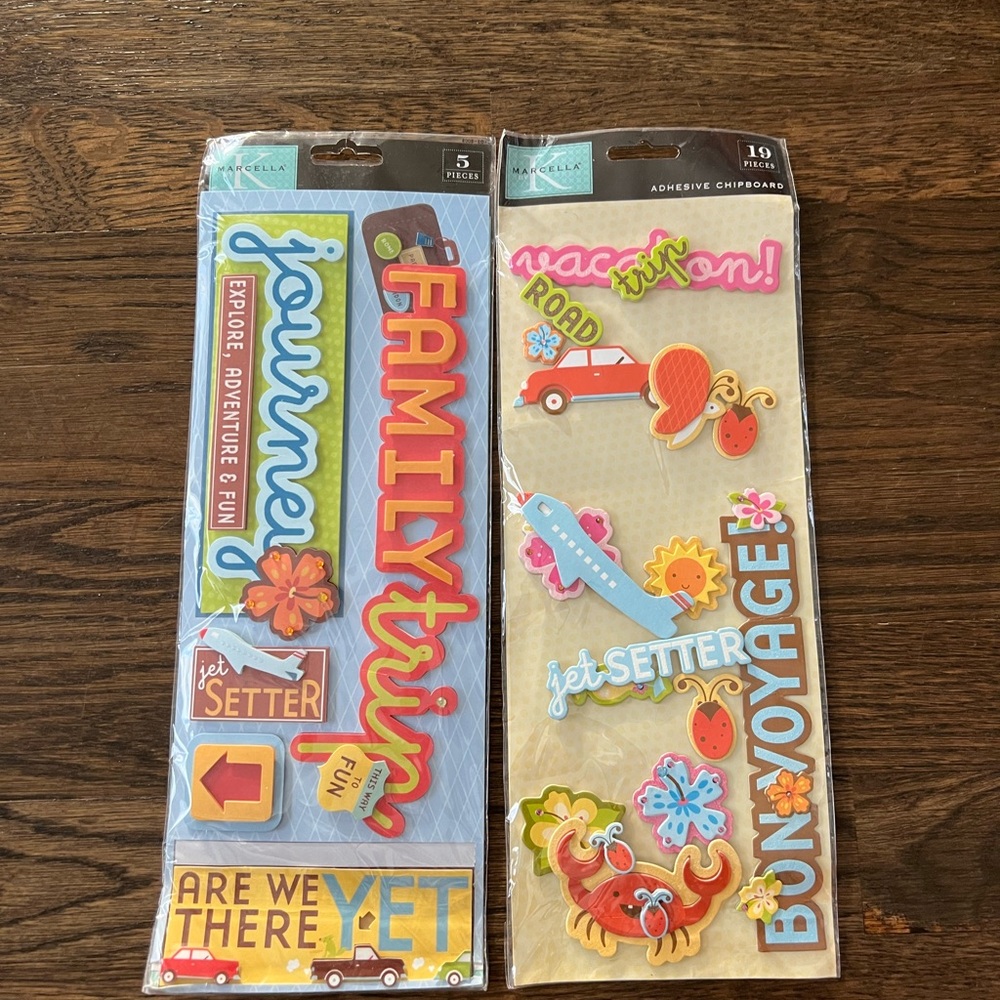 Colorful Travel-Themed Stickers